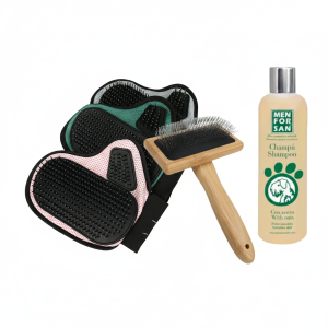 מארז טיפוח- כפפה לעיסוי וחפיפה, מסרק ושמפו איכותי